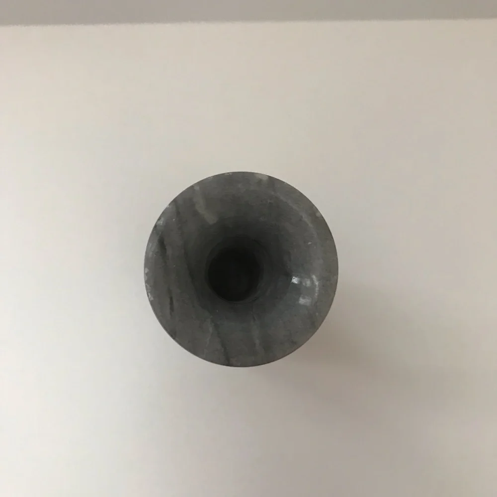 Marble Bud Vase Dark Grey 5.5” Slight Lean Home Decor Natural Stone Minimalist